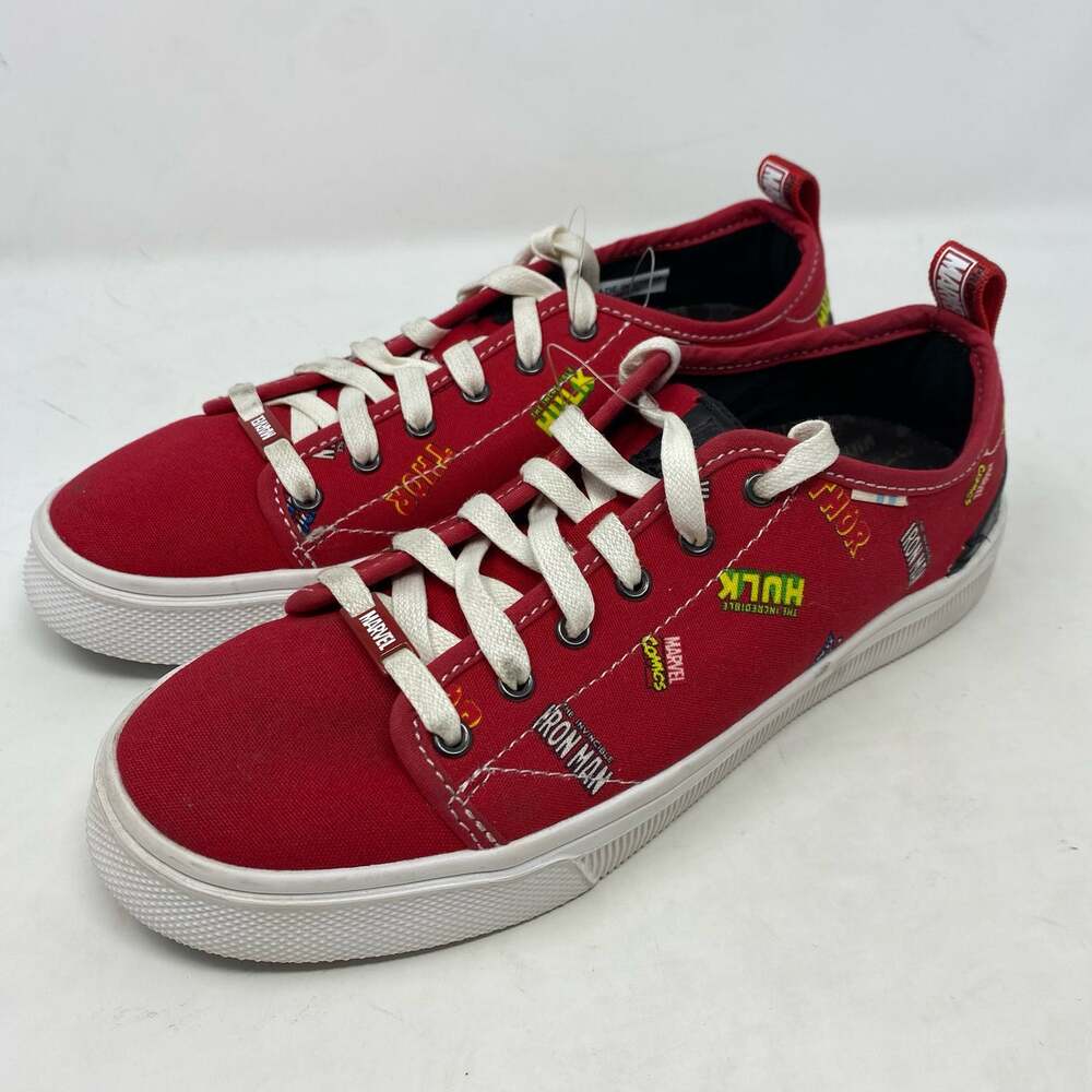 Toms x Marvel Trvl Lite Low Lace-Up Red Synthetic Womens Trainers Size 6